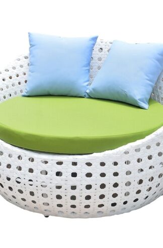 white syntetic rattan daybed sofa outdoor maldives