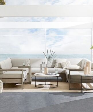 garden sofa outdoor l shape furniture teak wood