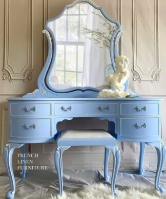 Meja Rias Kamar Klasik Biru Muda Mewah