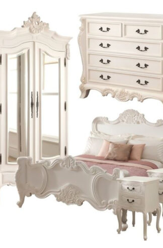 Kamar set Klasik putih Ukiran French style
