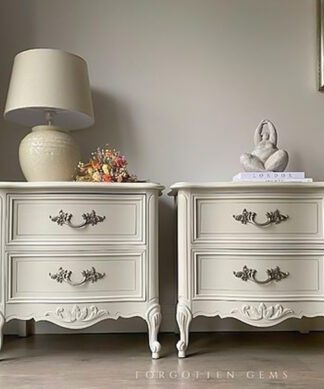 Nakas Klasik Furniture 2 Laci warna abu-abu Cat Mewah