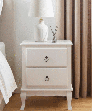Nakas Kamar Klasik Putih Cat 2 Laci