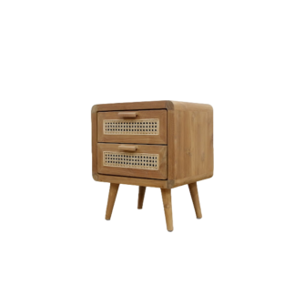 teak wood bedside 2 drawe