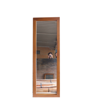 Teak Mirror 180 x 60 cm Brown Stain