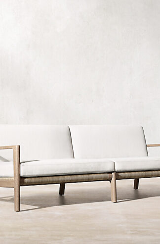 Long teak sofa deep seating Outdoor