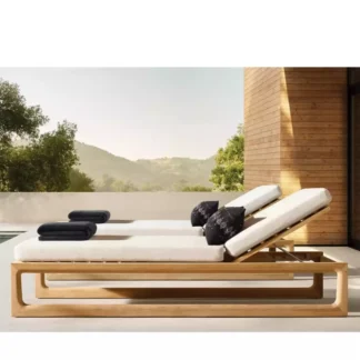 Teak sun lounger outdoor with