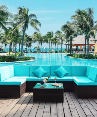 set sofa rattan syntetic made in indonesia black and tosca color