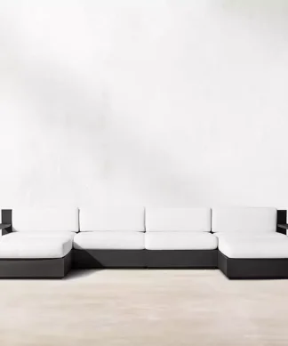 deep seating sofa black teak wood