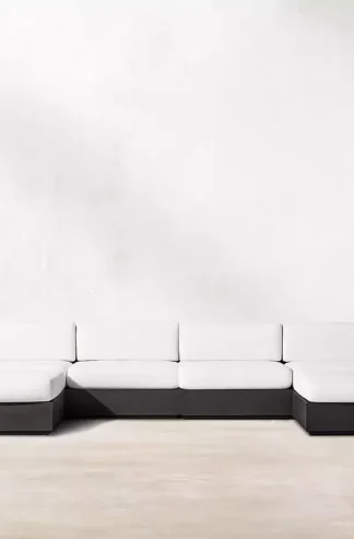 deep seating sofa black teak wood