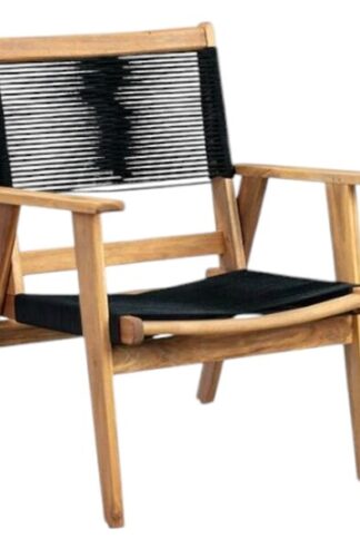 Modern relax chair black rope Made from teak wood for Resort project