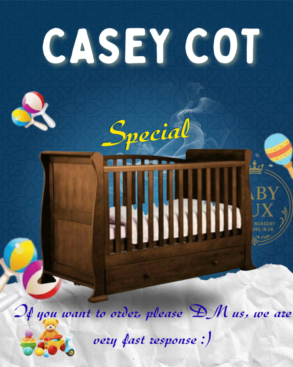 Casey baby cot in Teak wood