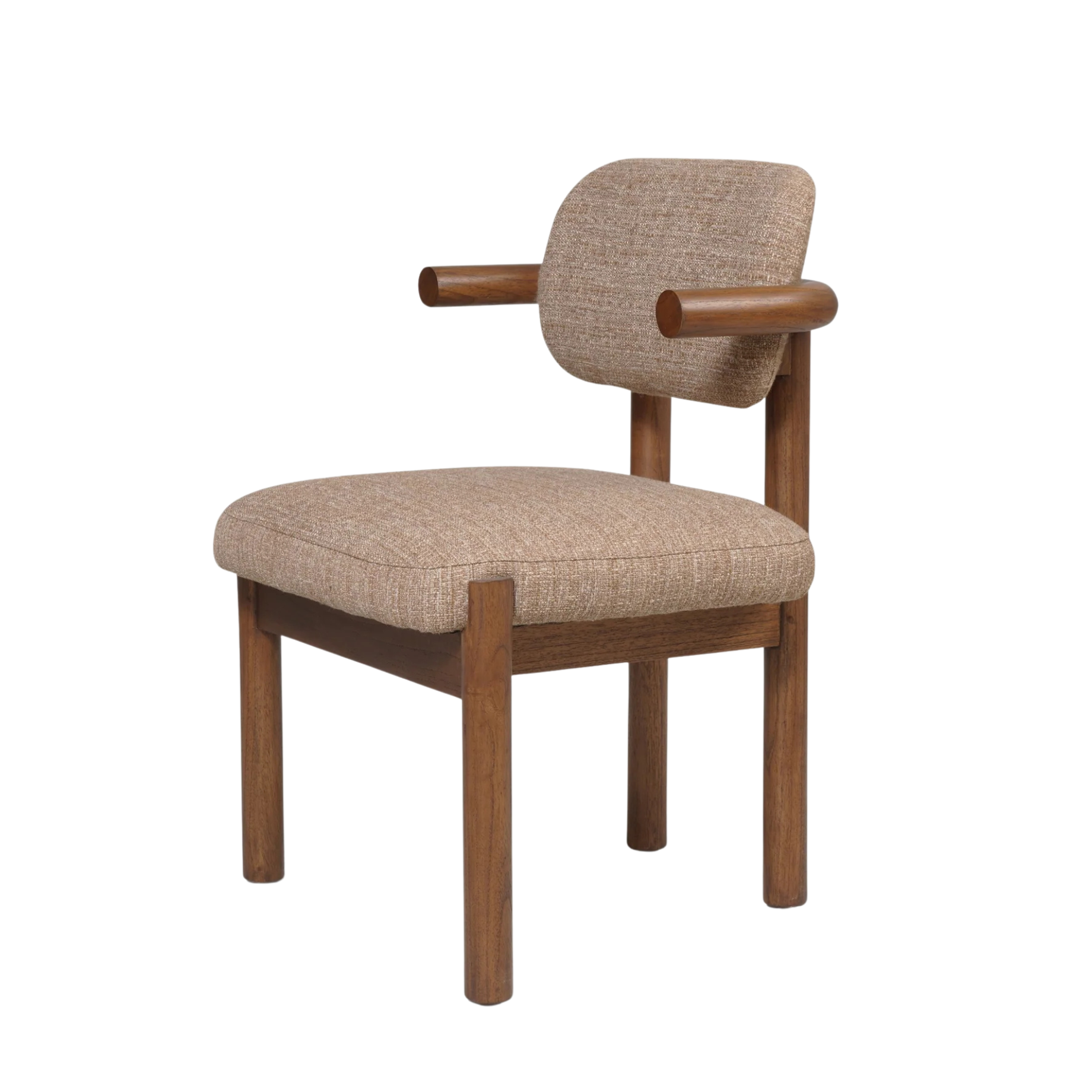 Scandinavian Wooden Chair with Tubular Backrest and Cushions CV Aqma Furniture Scandinavian Wooden Chair with Tubular Backrest and Cushions CV Aqma Furniture