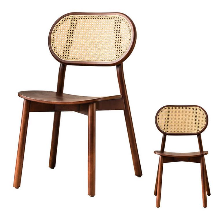 Modern Wooden Dining Chair with Rattan Backrest CV Aqma Furniture Modern Wooden Dining Chair with Rattan Backrest CV Aqma Furniture
