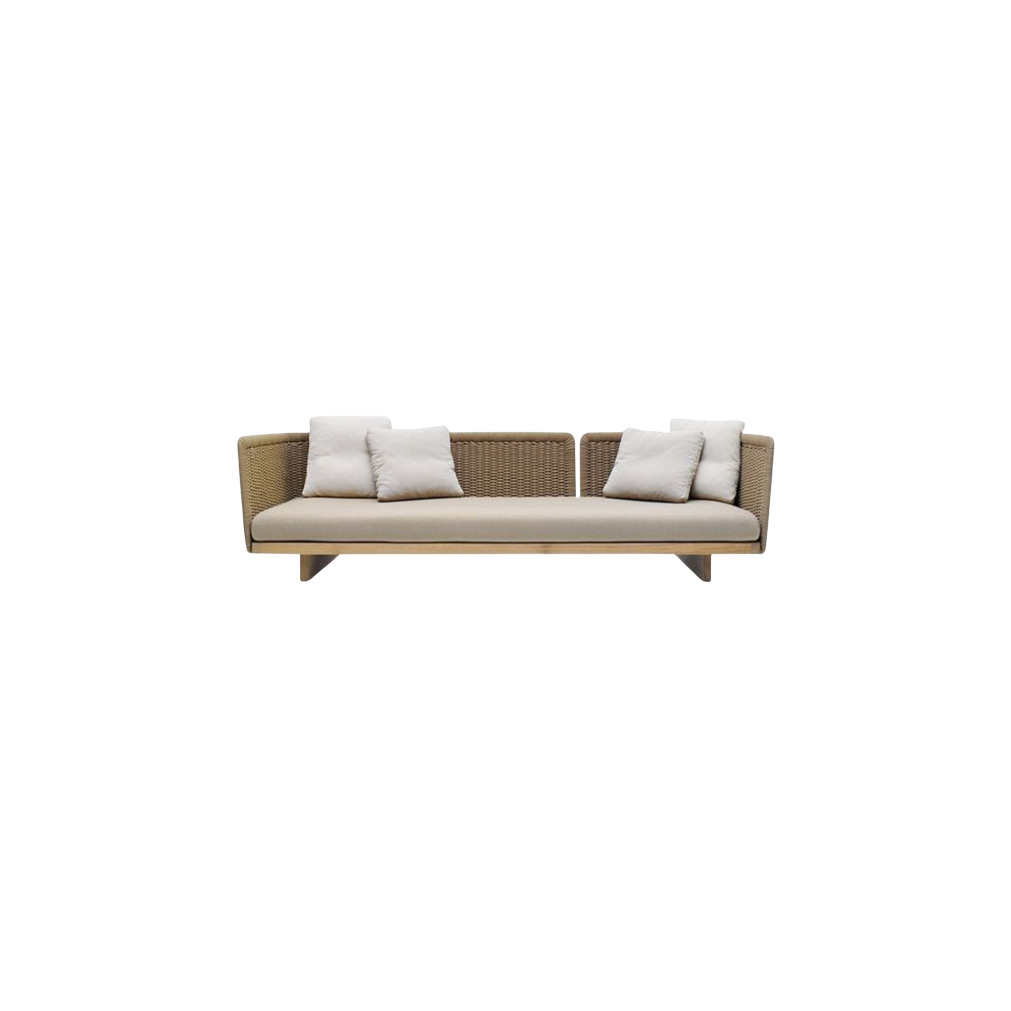 Rattan Synthetic Sofa with Elegant Woven Design CV Aqma Furniture Rattan Synthetic Sofa with Elegant Woven Design CV Aqma Furniture