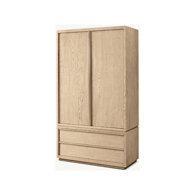 Minimalist Solid Wood Wardrobe with Sliding Door and Drawer CV Aqma Furniture Minimalist Solid Wood Wardrobe with Sliding Door and Drawer CV Aqma Furniture