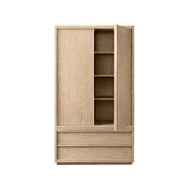 Minimalist Solid Wood Wardrobe with Sliding Door and Drawer CV Aqma Furniture Minimalist Solid Wood Wardrobe with Sliding Door and Drawer CV Aqma Furniture