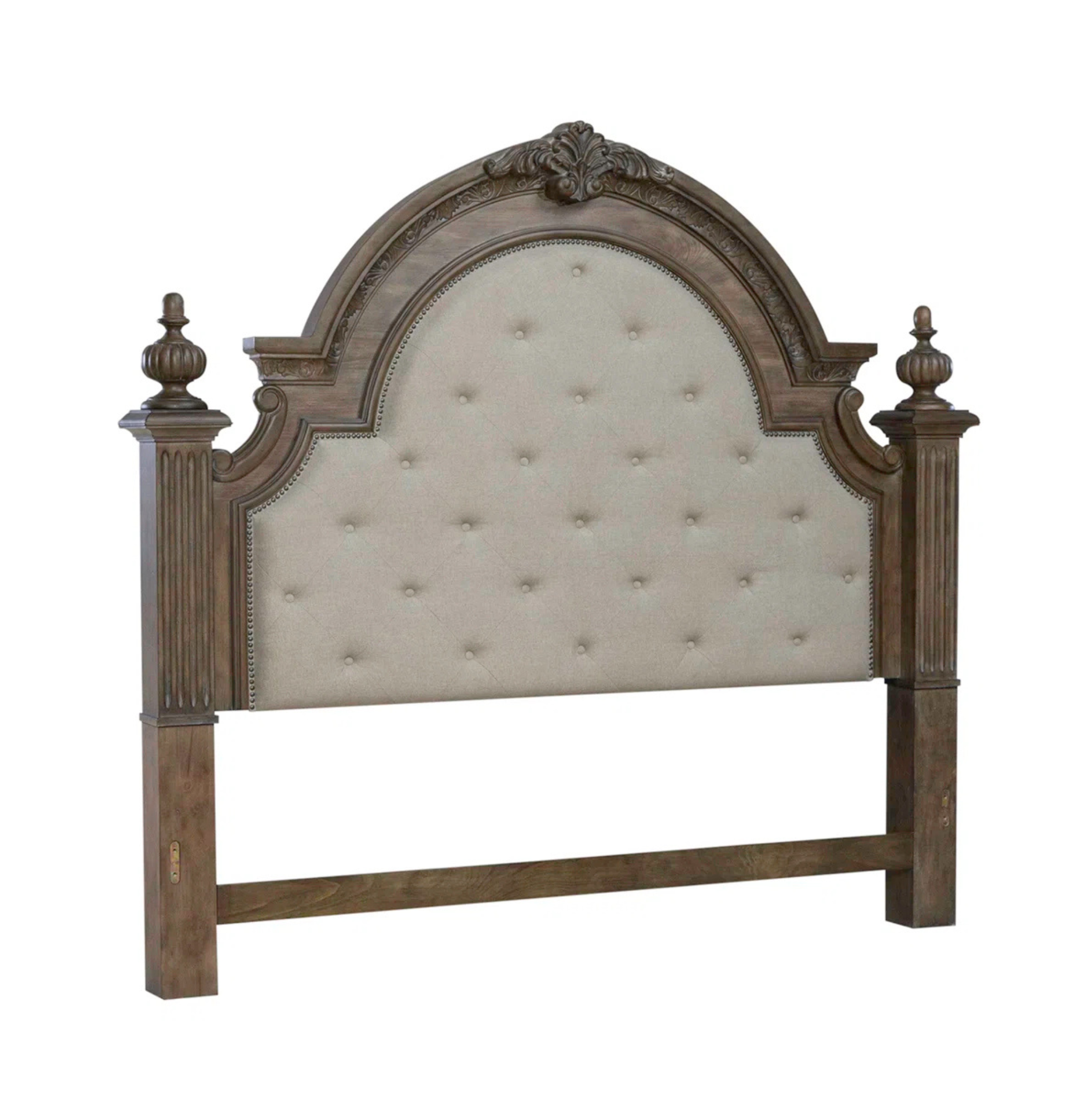 Classic Tufted Fabric Headboard with Solid Wood Frame CV Aqma Furniture Classic Tufted Fabric Headboard with Solid Wood Frame CV Aqma Furniture