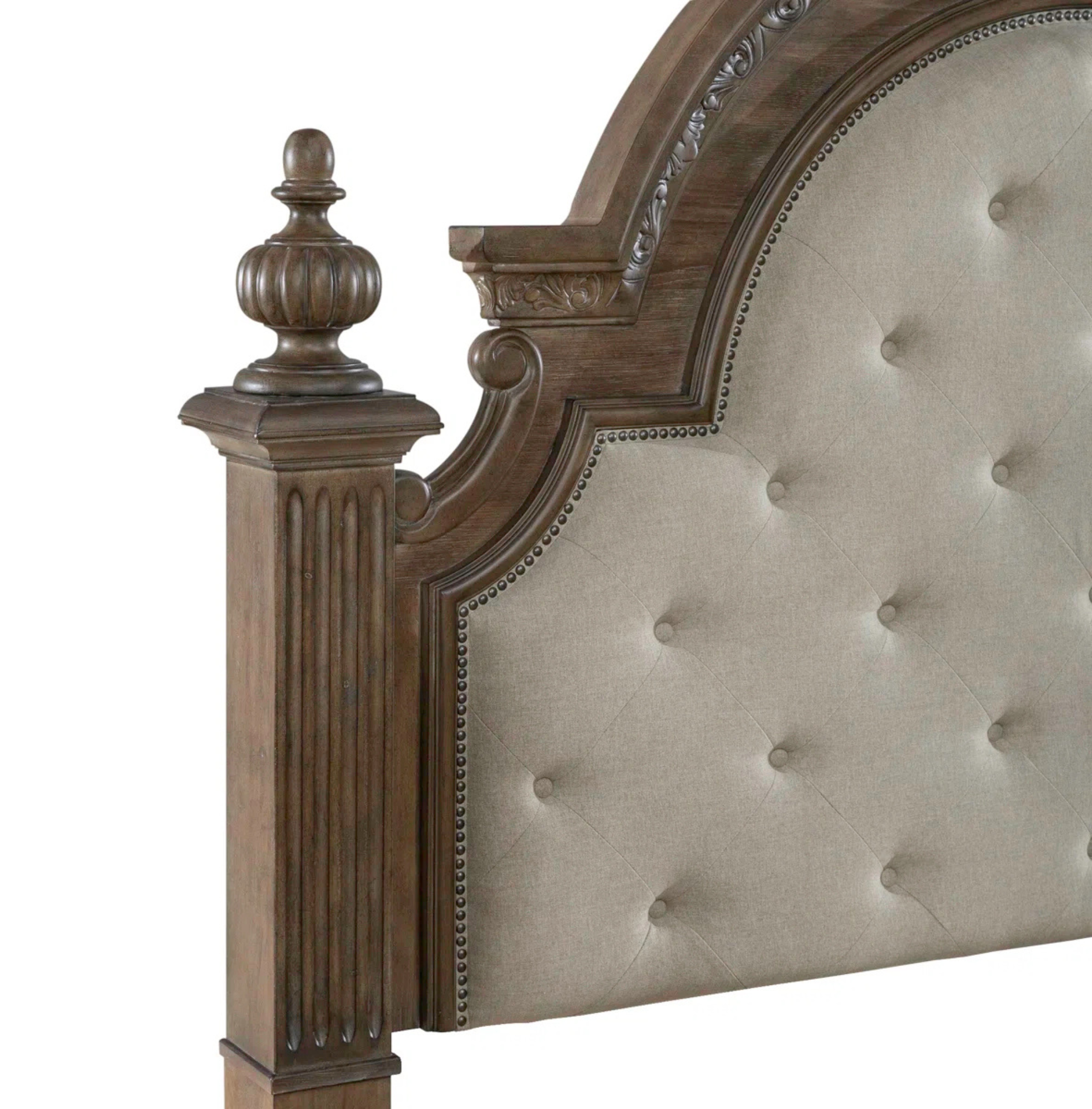 Classic Tufted Fabric Headboard with Solid Wood Frame CV Aqma Furniture Classic Tufted Fabric Headboard with Solid Wood Frame CV Aqma Furniture