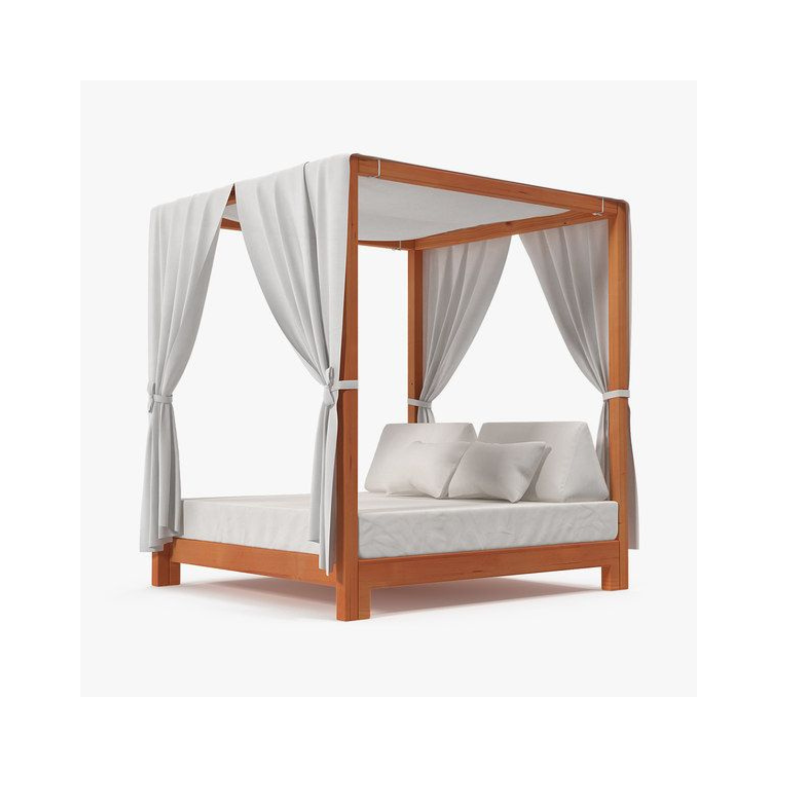 Minimalist Outdoor Canopy Bed with Wooden Frame CV Aqma Furniture Minimalist Outdoor Canopy Bed with Wooden Frame CV Aqma Furniture