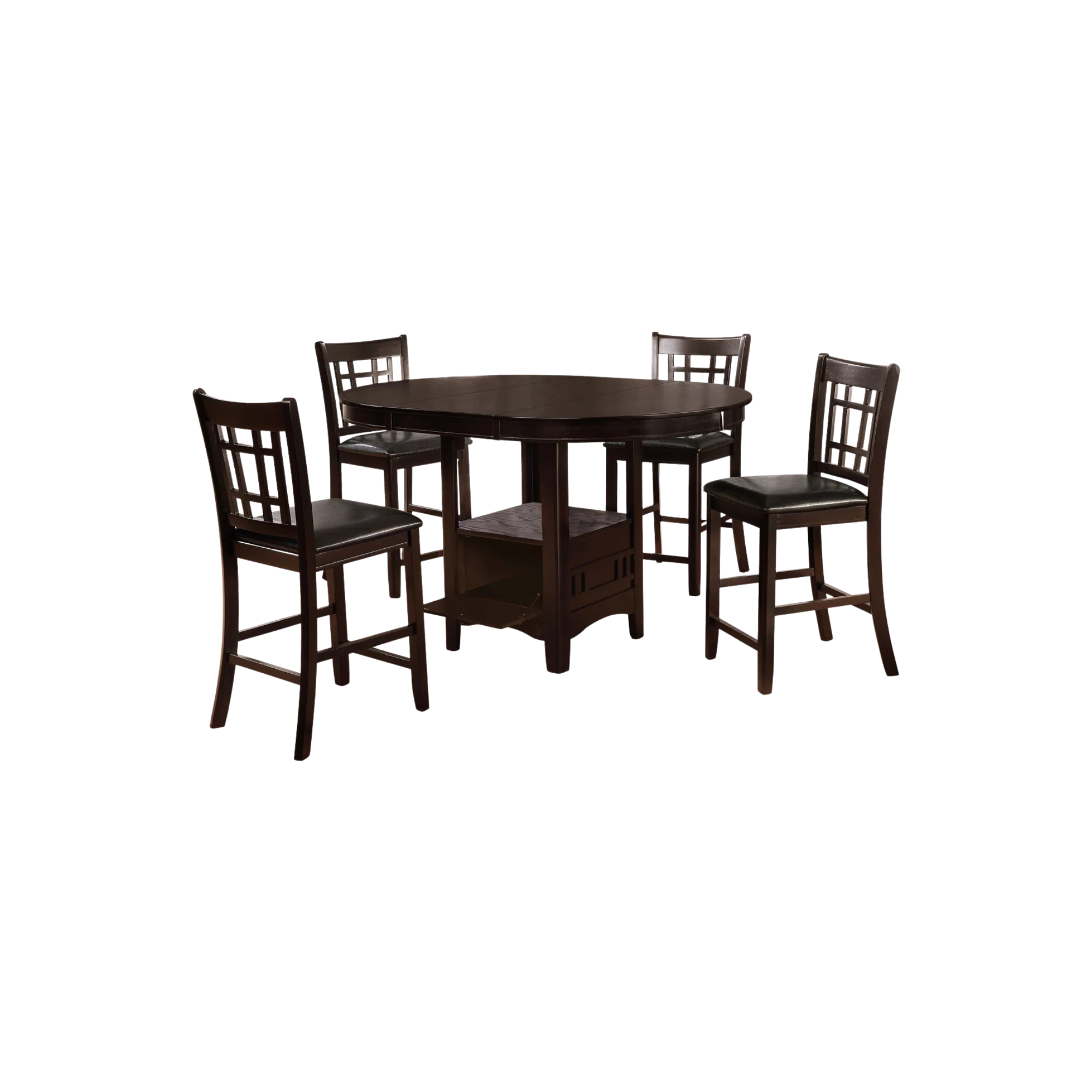 Modern Wood Dining Set Featuring Upholstered Counter Chairs CV Aqma Furniture Modern Wood Dining Set Featuring Upholstered Counter Chairs CV Aqma Furniture
