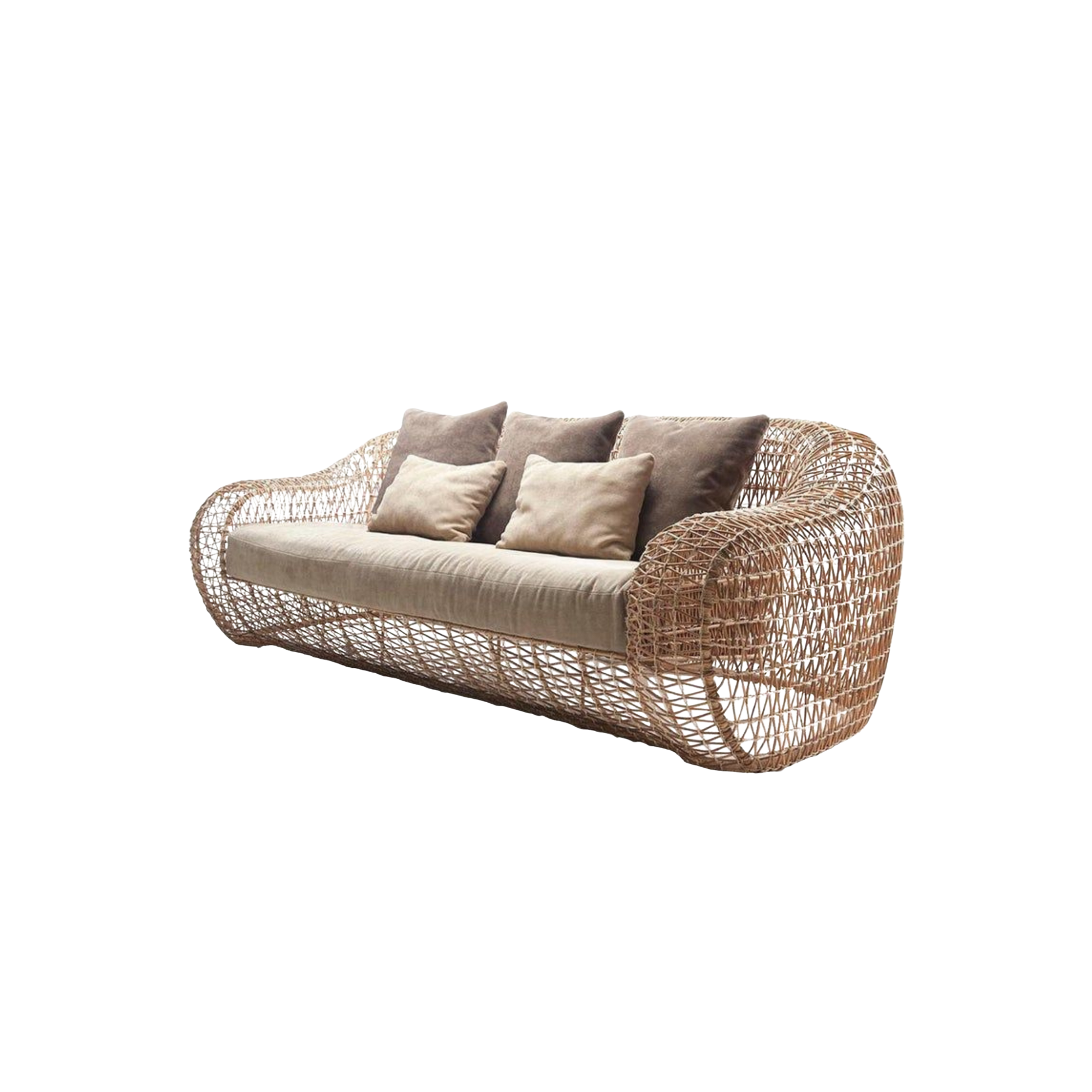 Synthetic Rattan Sofa with Open-Weave Design for Outdoor Use CV Aqma Furniture Synthetic Rattan Sofa with Open-Weave Design for Outdoor Use CV Aqma Furniture