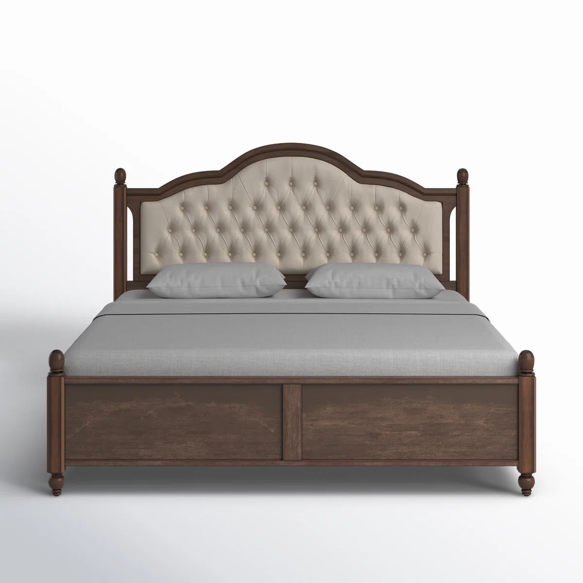 Upholstered Fabric Bed with Padded Headboard CV Aqma Furniture Upholstered Fabric Bed with Padded Headboard CV Aqma Furniture