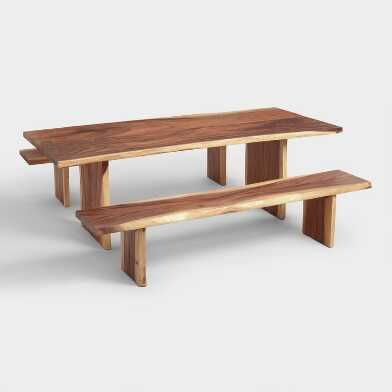 Wood Slab / Suar Live Edge Dining Table Set CV Aqma Furniture Wood Slab / Suar Live Edge Dining Table Set CV Aqma Furniture