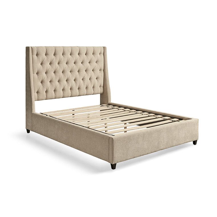 Classic Upholstered Bed with Padded Headboard CV Aqma Furniture Classic Upholstered Bed with Padded Headboard CV Aqma Furniture