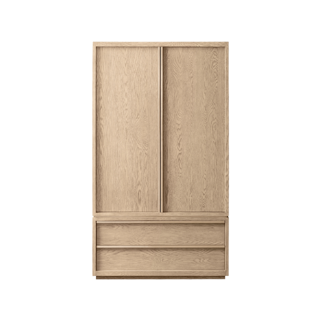 Minimalist Solid Wood Wardrobe with Sliding Door and Drawer CV Aqma Furniture Minimalist Solid Wood Wardrobe with Sliding Door and Drawer CV Aqma Furniture