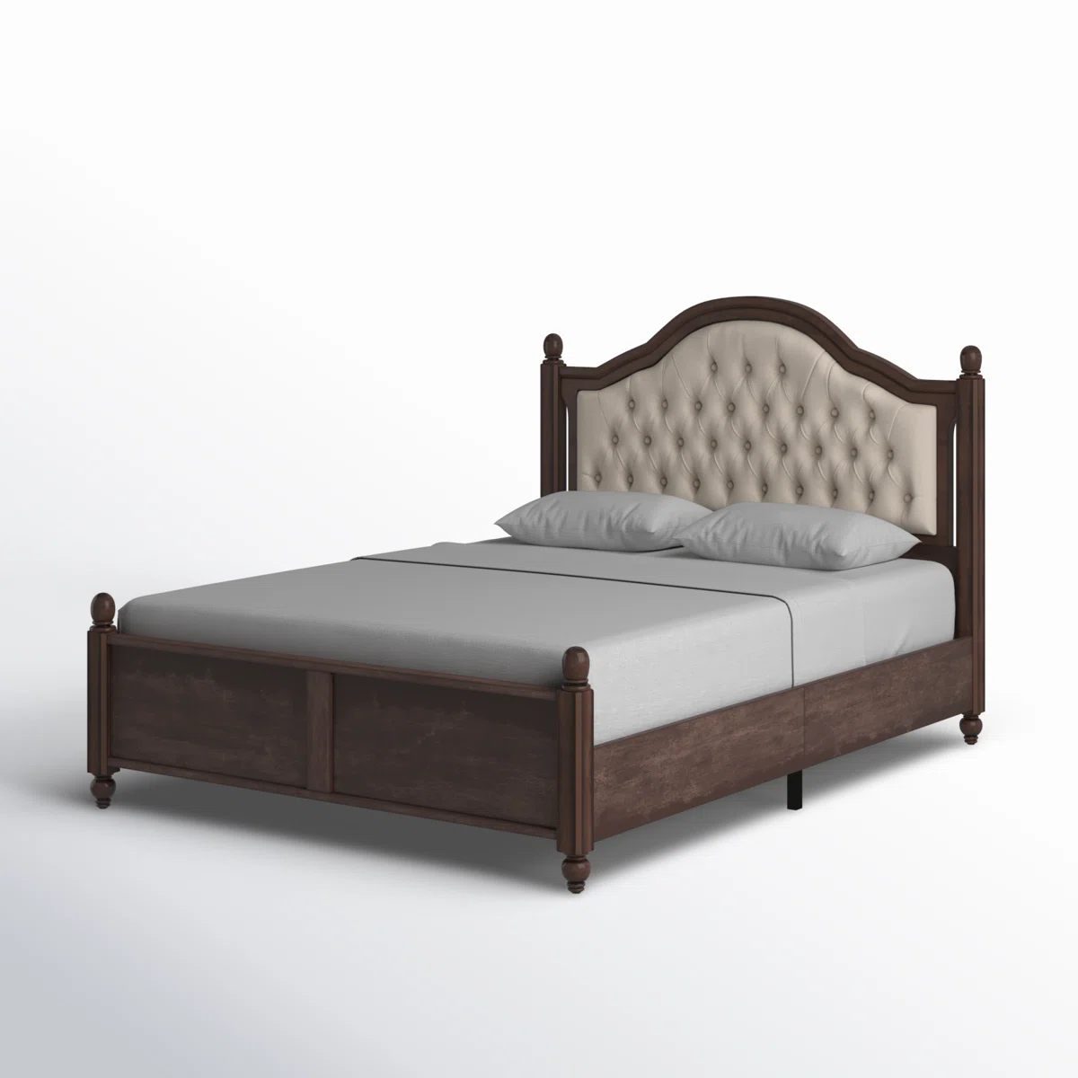 Classic Bed with Padded Upholstered Headboard CV Aqma Furniture Classic Bed with Padded Upholstered Headboard CV Aqma Furniture