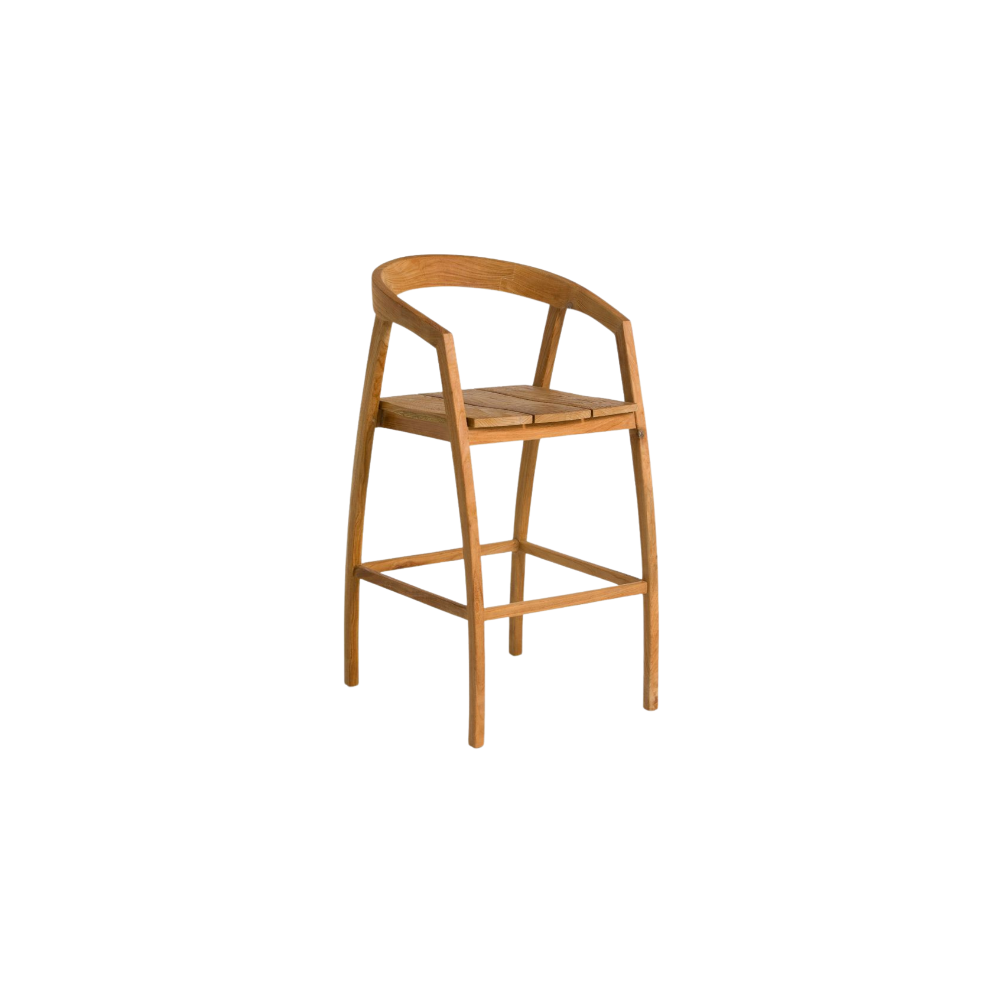 Solid Teak Wood Bar Chair with Armrest, Natural Finish CV Aqma Furniture Solid Teak Wood Bar Chair with Armrest, Natural Finish CV Aqma Furniture