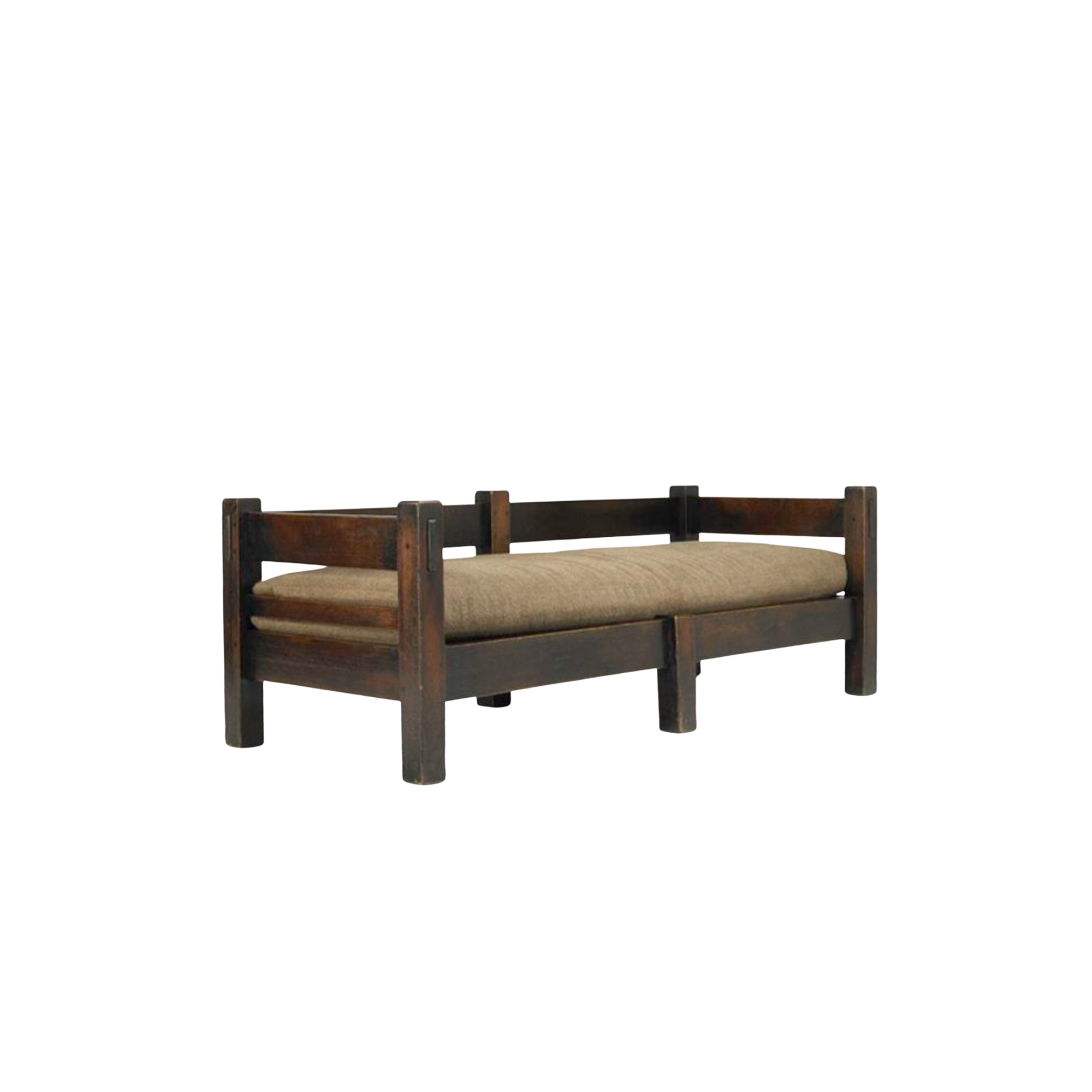 Wide Minimalist Teak Wood Daybed with Armrests CV Aqma Furniture Wide Minimalist Teak Wood Daybed with Armrests CV Aqma Furniture