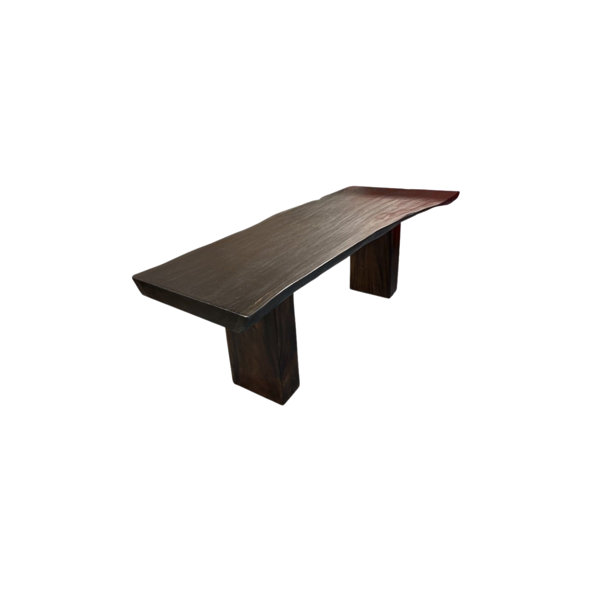 Slab Wood Table & Bench Set — Modern Natural Look CV Aqma Furniture Slab Wood Table & Bench Set — Modern Natural Look CV Aqma Furniture