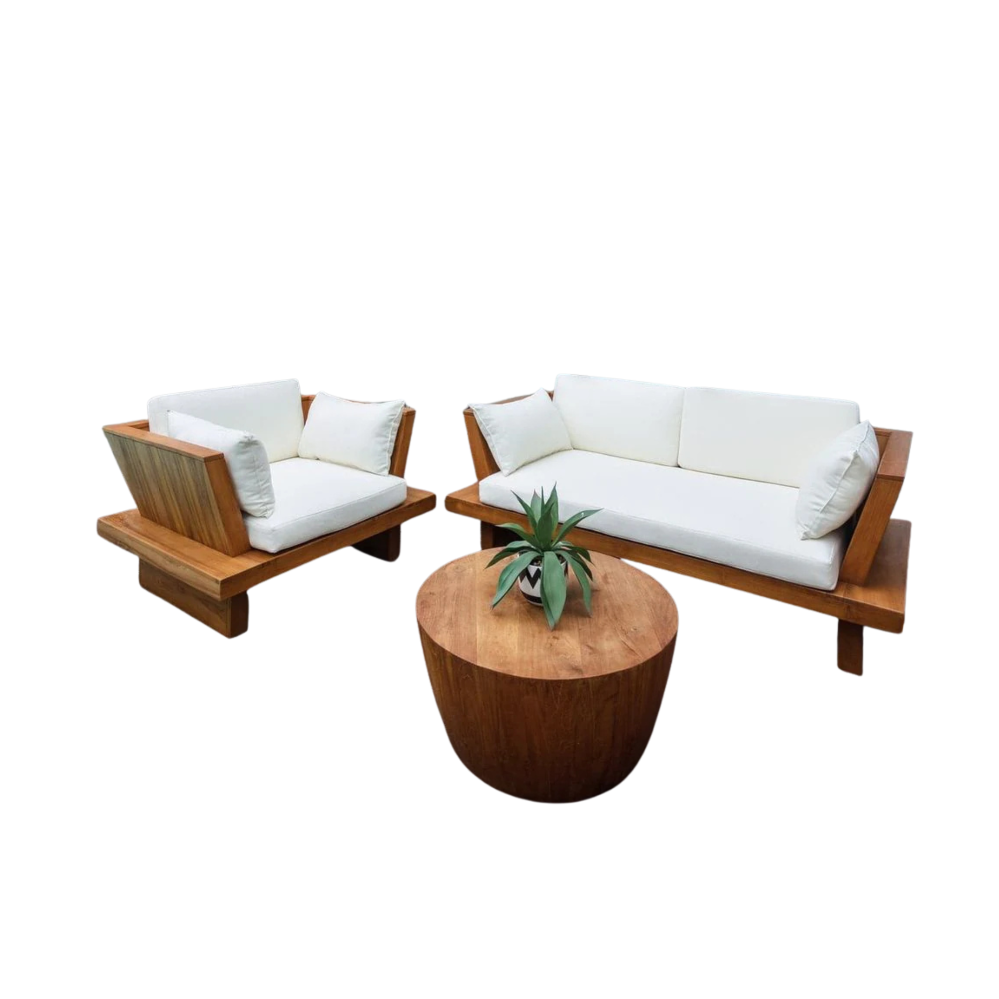 Solid Teak Wood Outdoor Sofa with Cushions CV Aqma Furniture Solid Teak Wood Outdoor Sofa with Cushions CV Aqma Furniture