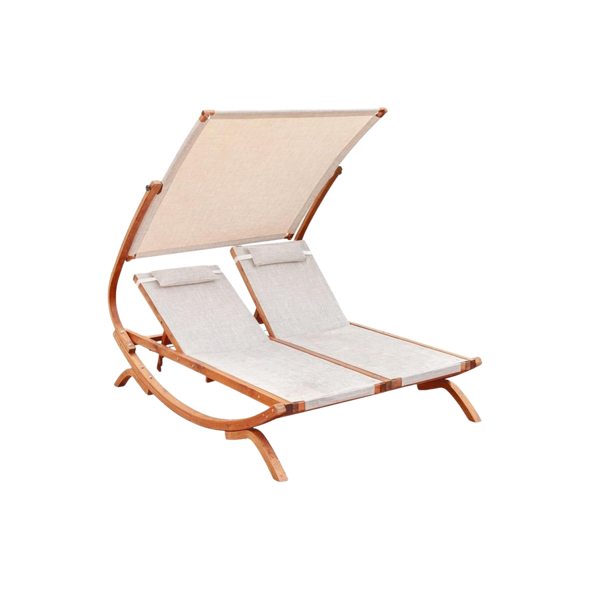 Teak Lounge Lounger Beach Bed with Fabric Sling and Sunshade CV Aqma Furniture Teak Lounge Lounger Beach Bed with Fabric Sling and Sunshade CV Aqma Furniture