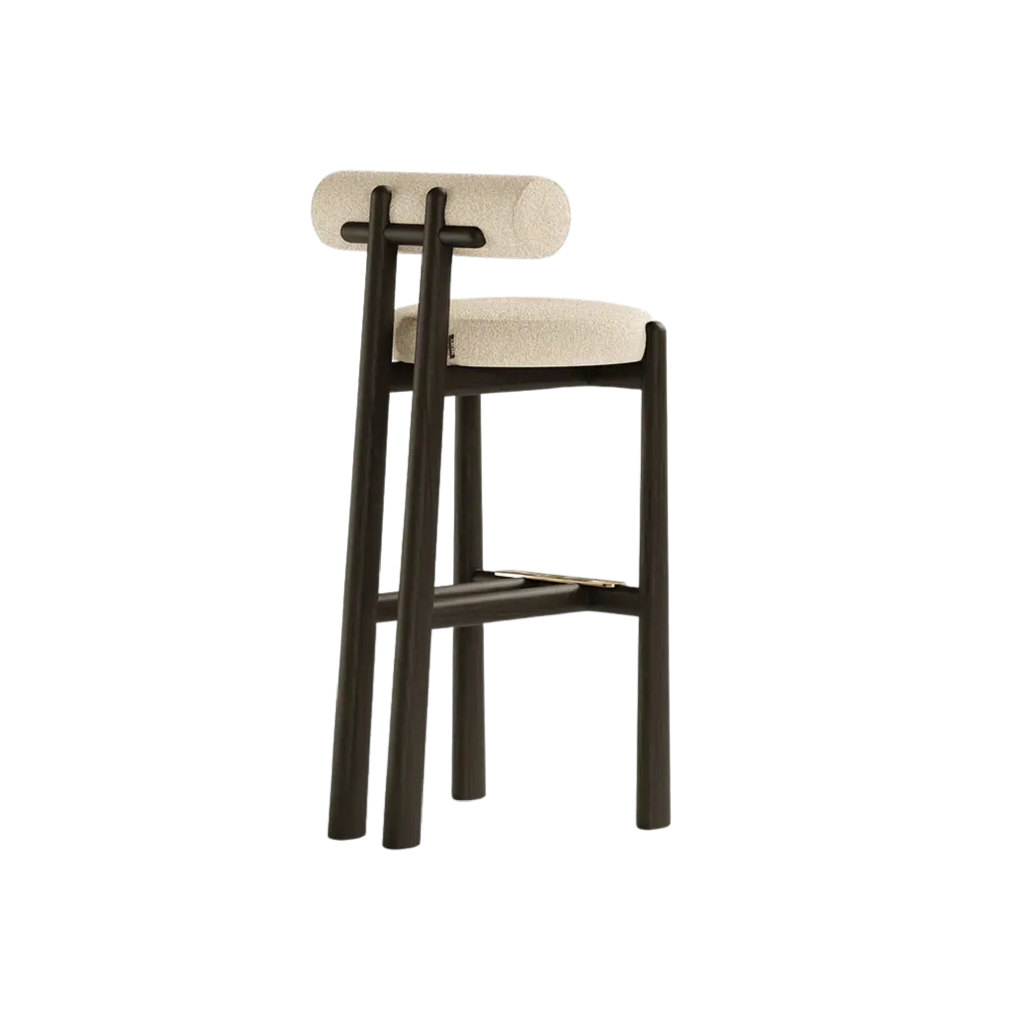 Modern Bar Height Chair with Fabric Seat and Wood Base CV Aqma Furniture Modern Bar Height Chair with Fabric Seat and Wood Base CV Aqma Furniture