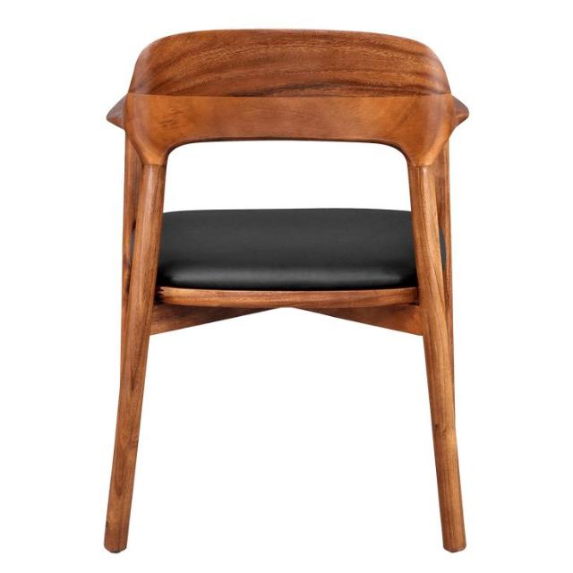 Wooden Cafe Chair with Smooth Curved Back and Padded Seat CV Aqma Furniture Wooden Cafe Chair with Smooth Curved Back and Padded Seat CV Aqma Furniture