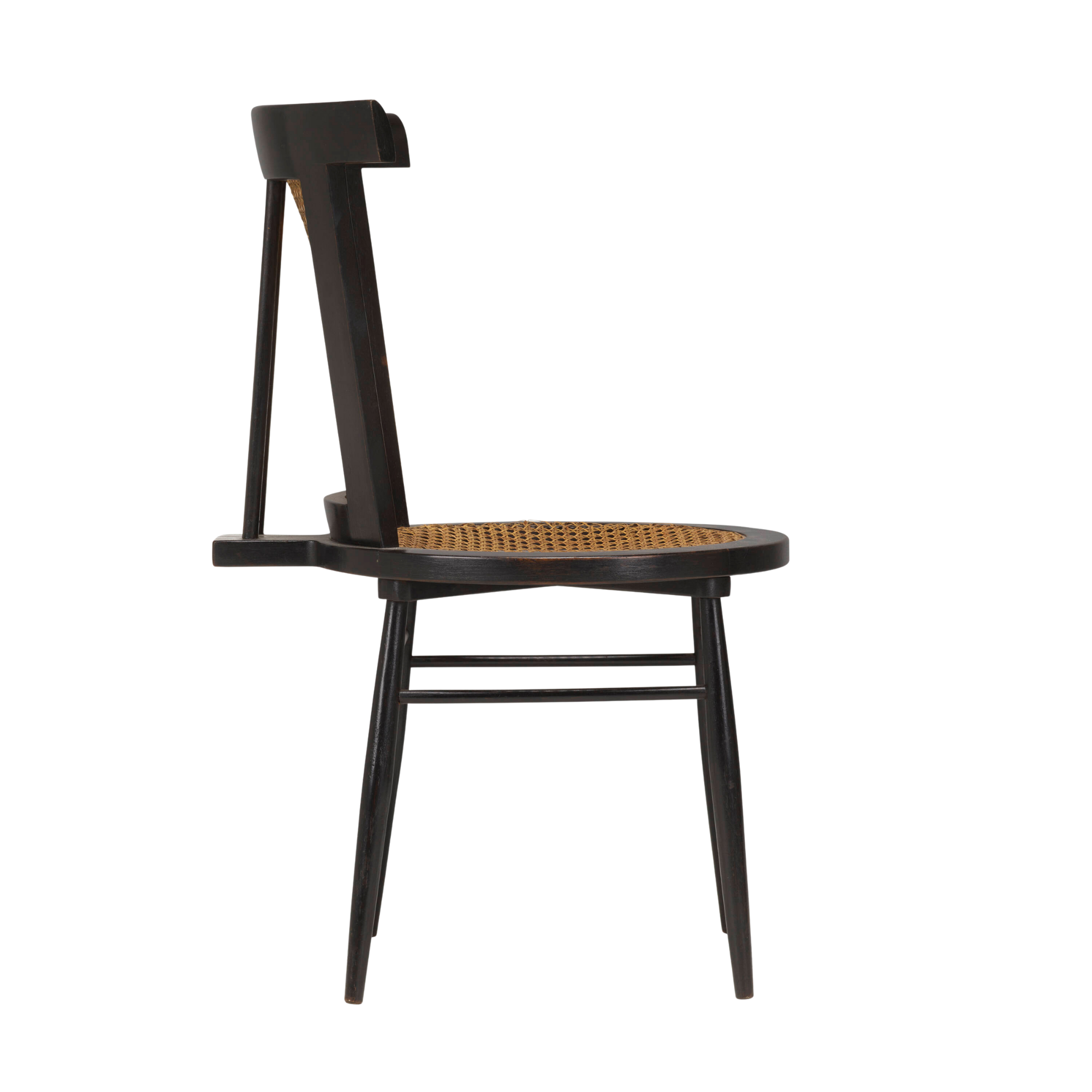 Rounded Wooden Café Chair with Cane Seat & Back CV Aqma Furniture Rounded Wooden Café Chair with Cane Seat & Back CV Aqma Furniture