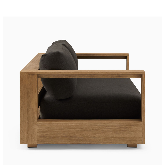 Solid Teak Wood Indoor Lobby Sofa with Upholstered Cushions CV Aqma Furniture Solid Teak Wood Indoor Lobby Sofa with Upholstered Cushions CV Aqma Furniture