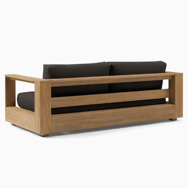 Solid Teak Wood Indoor Lobby Sofa with Upholstered Cushions CV Aqma Furniture Solid Teak Wood Indoor Lobby Sofa with Upholstered Cushions CV Aqma Furniture