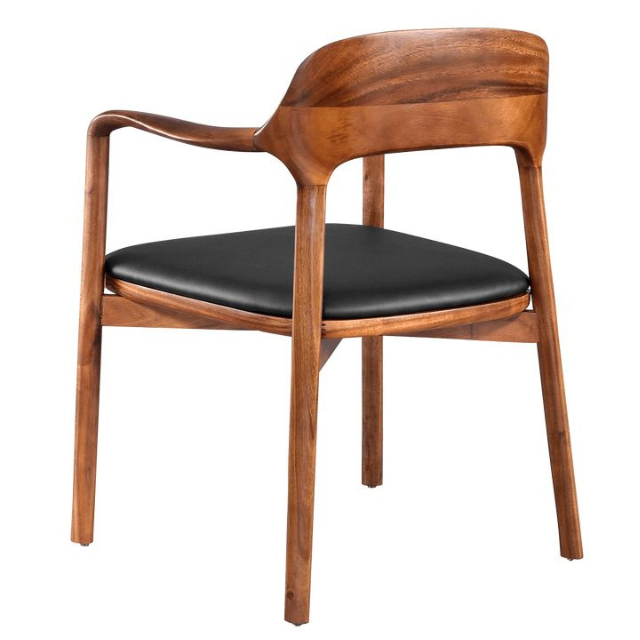 Wooden Cafe Chair with Smooth Curved Back and Padded Seat CV Aqma Furniture Wooden Cafe Chair with Smooth Curved Back and Padded Seat CV Aqma Furniture