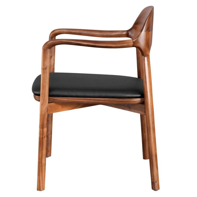Wooden Cafe Chair with Smooth Curved Back and Padded Seat CV Aqma Furniture Wooden Cafe Chair with Smooth Curved Back and Padded Seat CV Aqma Furniture