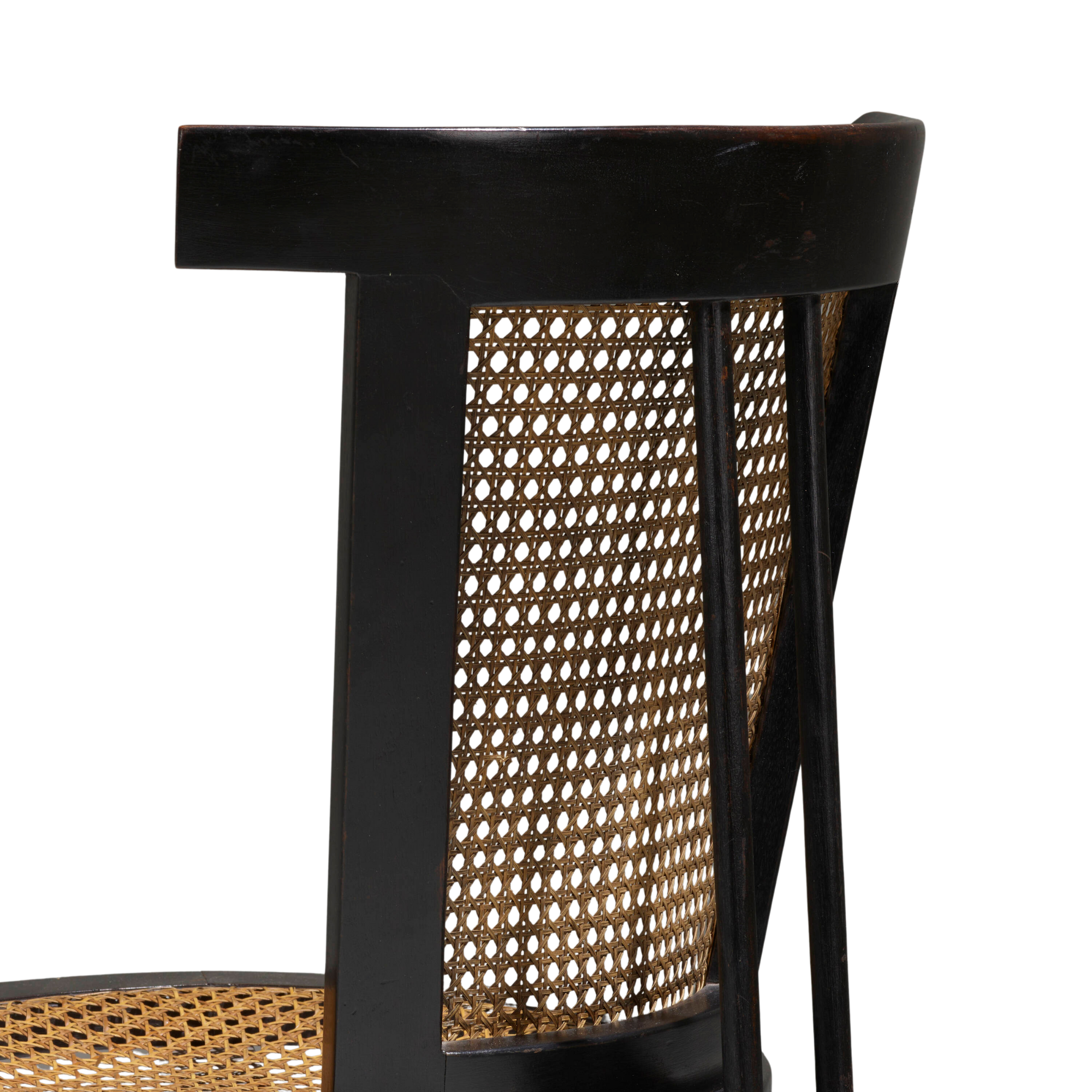 Rounded Wooden Café Chair with Cane Seat & Back CV Aqma Furniture Rounded Wooden Café Chair with Cane Seat & Back CV Aqma Furniture