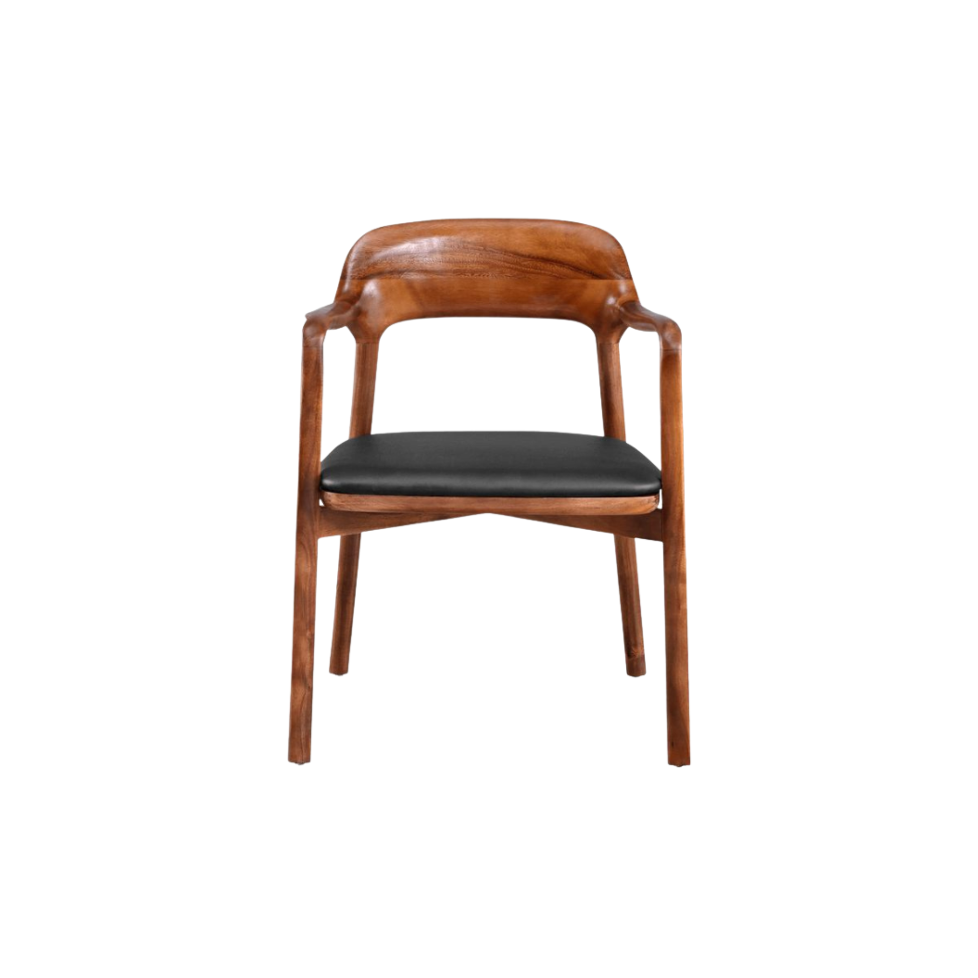 Wooden Cafe Chair with Smooth Curved Back and Padded Seat CV Aqma Furniture Wooden Cafe Chair with Smooth Curved Back and Padded Seat CV Aqma Furniture