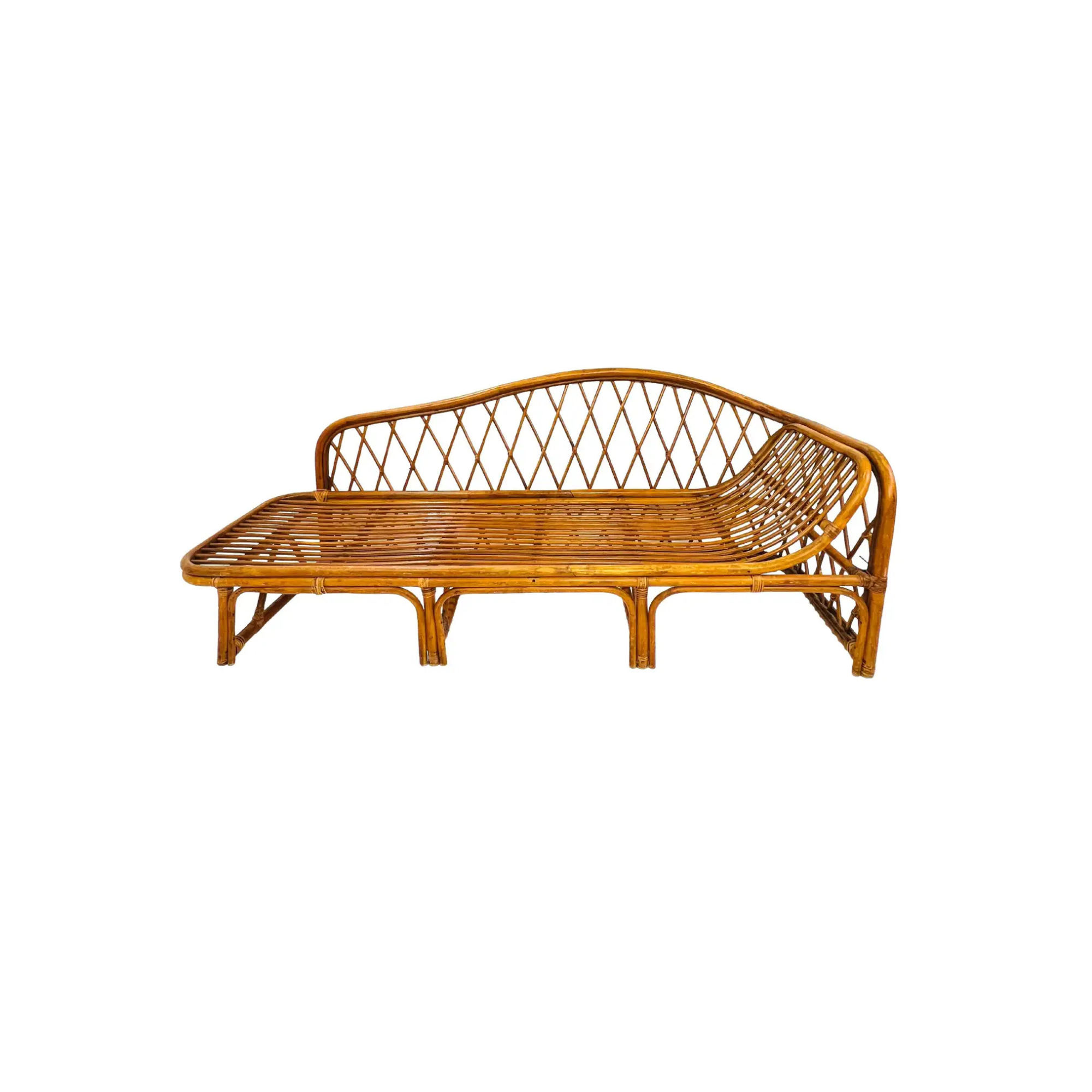 Rattan Sun Lounger Vintage Bamboo Daybed Outdoor Relax Chair CV Aqma Furniture Rattan Sun Lounger Vintage Bamboo Daybed Outdoor Relax Chair CV Aqma Furniture