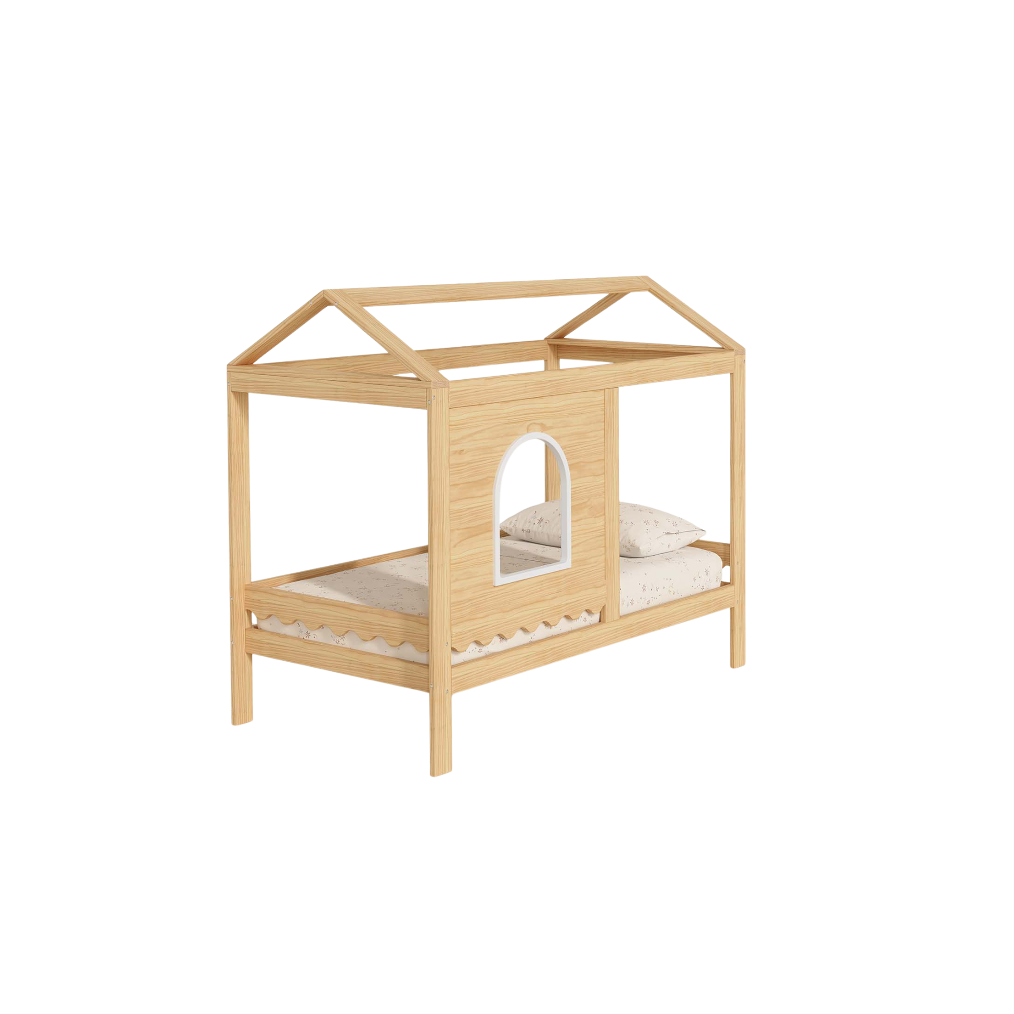 Solid Teak Wood Kids Bed Frame Natural Finish Modern Design CV Aqma Furniture Solid Teak Wood Kids Bed Frame Natural Finish Modern Design CV Aqma Furniture