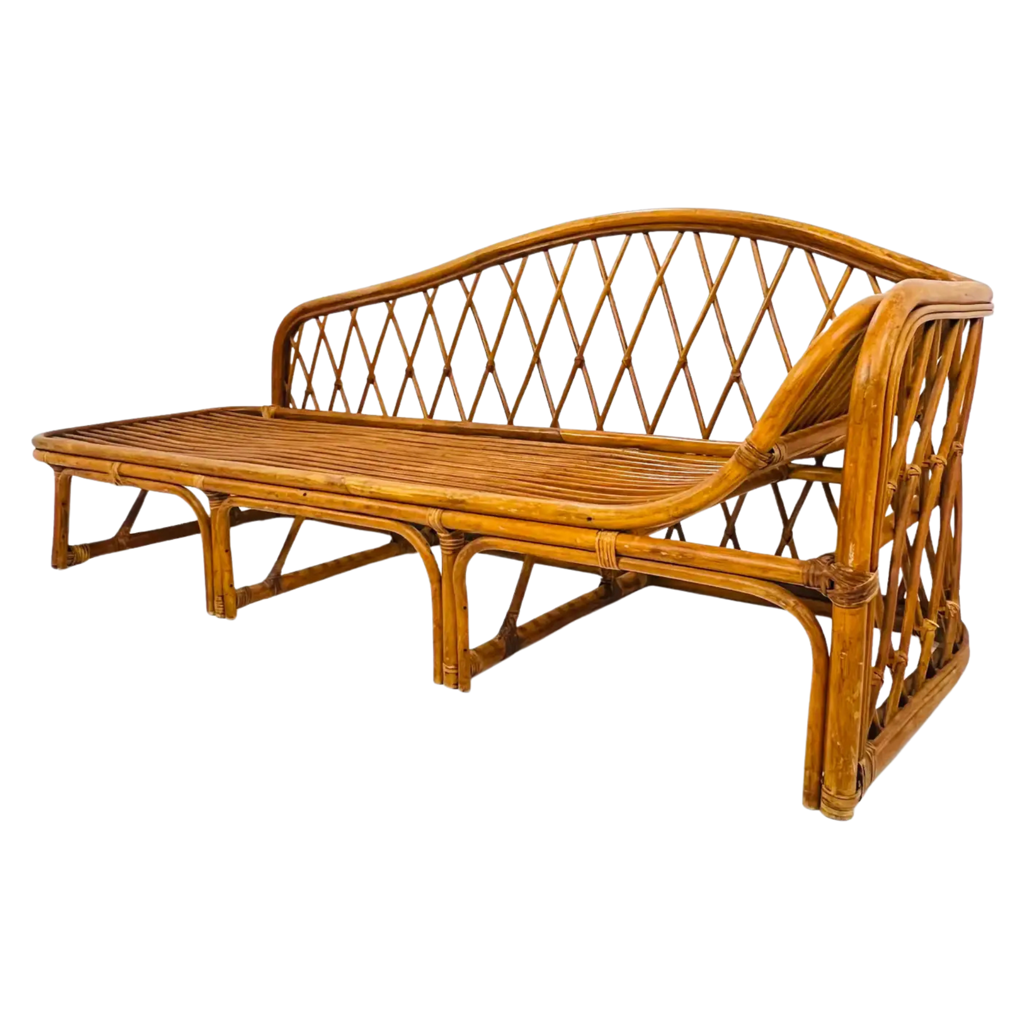 Rattan Sun Lounger Vintage Bamboo Daybed Outdoor Relax Chair CV Aqma Furniture Rattan Sun Lounger Vintage Bamboo Daybed Outdoor Relax Chair CV Aqma Furniture