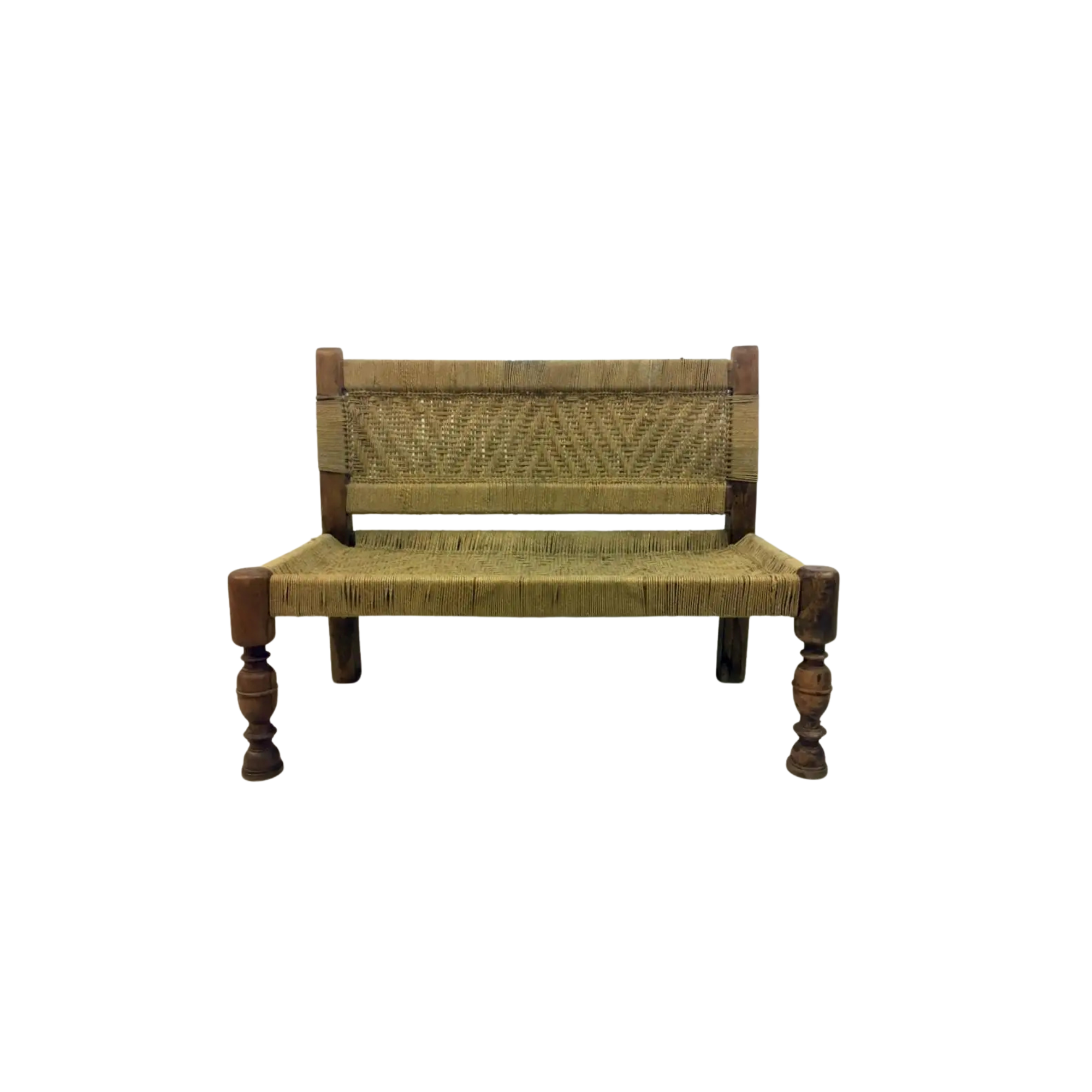 Traditional Teak Bench with Handwoven Rope Seat CV Aqma Furniture Traditional Teak Bench with Handwoven Rope Seat CV Aqma Furniture