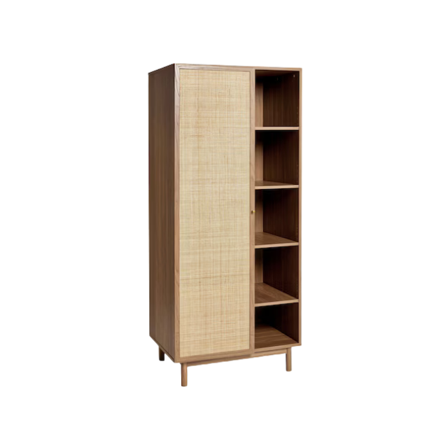 Teak Rattan Multi-Door Wardrobe with Wide Storage Drawers CV Aqma Furniture Teak Rattan Multi-Door Wardrobe with Wide Storage Drawers CV Aqma Furniture
