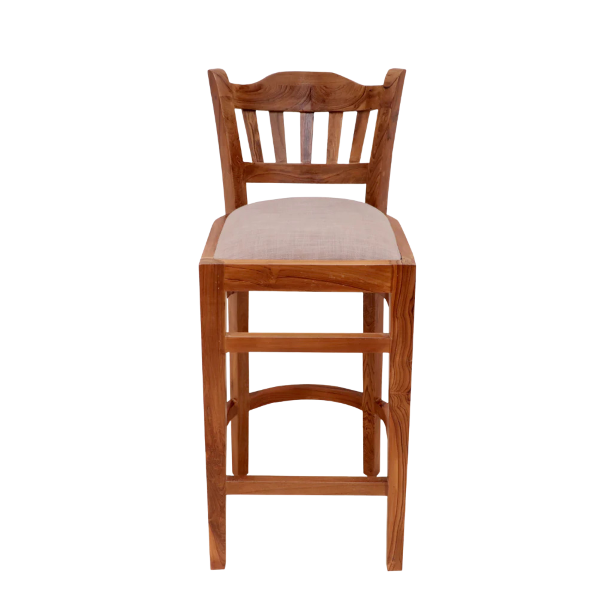 Solid Teak Wood Bar Chair with Upholstered Cushion Seat CV Aqma Furniture Solid Teak Wood Bar Chair with Upholstered Cushion Seat CV Aqma Furniture
